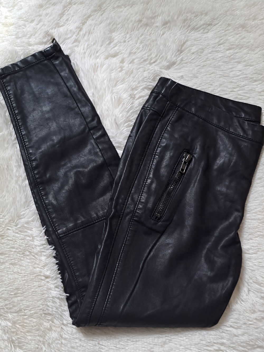 BLANKNYC Black Faux Leather Moto Skinny Pants Size 29/32 NWOT